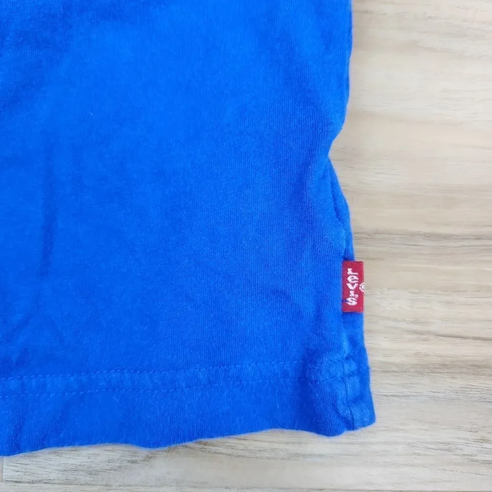 🔸️Levi's Prince Blue Classic Batwing Graphic Logo Short Sleeve Top Youth Large